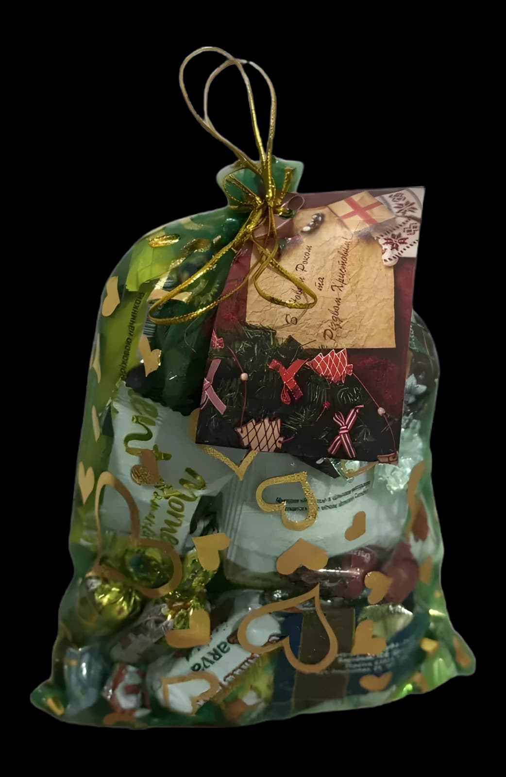 Мішечок новорічний (органза, прінт), менший